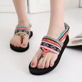 Bohemian Wrapped Flip-Flops Flat-bottomed Slippers Non-slip Beach Shoes