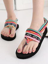 Bohemian Wrapped Flip-Flops Flat-bottomed Slippers Non-slip Beach Shoes