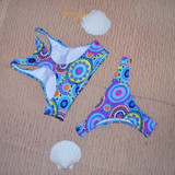 Boho Totem Circle Print Bikini Patch Swimwear Beach Swimsuit
