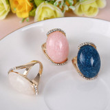 Fashion Crystal Big Stone Finger Rings Jewelry