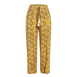 Casual Summer Beach High Waist Wide Leg Pants Split Trousers