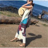 Boho Sexy Sleeveless V-Neck Printed Loose Wide Leg Jumpsuit Rompers