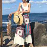 Boho Sexy Sleeveless V-Neck Printed Loose Wide Leg Jumpsuit Rompers