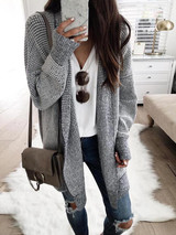 Stylish Long Sleeve Plaid Autumn Cardigan Coat