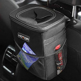 Car Trash Can with Lid and Storage Pockets, 100% Leak-Proof Car Organizer