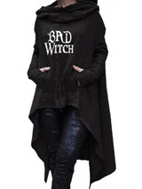 Casual Halloween Cape Cloak Good Witch Irregular Cowl Neck Hoodie Coat