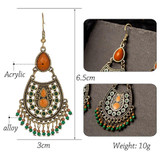 Bohemian Ethnic Acrylic Beads Tassel Dangling Earrings Jewelry