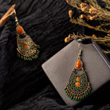 Bohemian Ethnic Acrylic Beads Tassel Dangling Earrings Jewelry