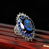 Vintage Red Blue Big Stone Exquisite Wedding Engagement Rings