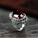 Vintage Red Blue Big Stone Exquisite Wedding Engagement Rings