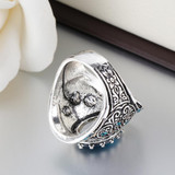 Luxury Bohemia Blue Crystal Vintage Ring Jewelry