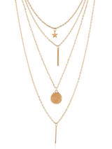 Bohemian  Statement Pentagon Star Pendant Multilayer Necklace Jewelry