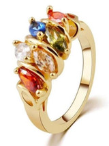 Boho Colorful Zircon Crystal Party Finger Rings
