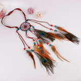Boho Peacock Feather Dream Catcher Headwear