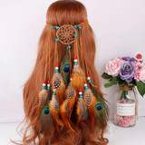 Boho Peacock Feather Dream Catcher Headwear