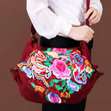 National Vintage Canvas Ethnic Style Floral Embroidery Shoulder Bags