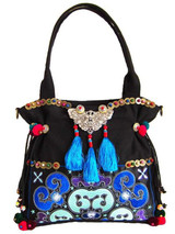 Handmade Embroidered Vintage Ethnic Canvas Tassel Shoulder Bags