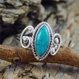Vintage Green Stone Metal Rings Wedding Ring Jewelry