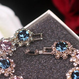 Vintage Charm Crystal Bangles Flower Bracelet Accessories Jewelry