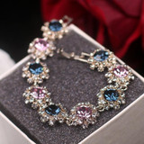 Vintage Charm Crystal Bangles Flower Bracelet Accessories Jewelry