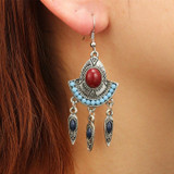 Vintage Tribal Beads Drop Earrings Jewelry
