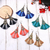 Handmade Vintage Bohemian Tassel Fringed Dangle Earrings Jewelry