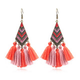 Handmade Vintage Bohemian Tassel Fringed Dangle Earrings Jewelry