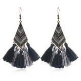Handmade Vintage Bohemian Tassel Fringed Dangle Earrings Jewelry