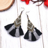 Handmade Vintage Bohemian Tassel Fringed Dangle Earrings Jewelry