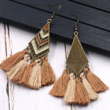 Handmade Vintage Bohemian Tassel Fringed Dangle Earrings Jewelry