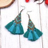 Handmade Vintage Bohemian Tassel Fringed Dangle Earrings Jewelry