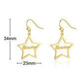 Customize Name in Star Hoop Earrings for Women Rose Gold Color Stainless Steel Personalized Punk Jewelry