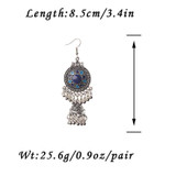 Traditional Indian Ethnic Silver Color Drop Women Gypsy Tassel hemisphere Earrings