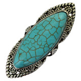 Vintage Bohemian Natural Stone Turquoise Adjustable Rings Jewelry