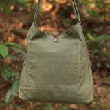 Portable Canvas Ajustable Strap Army Green Handbag Shoulder Bag For Women