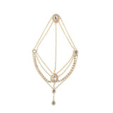 Headwear Jewelry Exaggerated National Style Yoga Accessories Water Drop Gem Tassel Jewelry