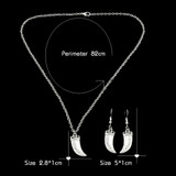 Crescent pendant necklace & Earrings set