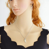 Crescent pendant necklace & Earrings set