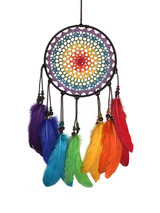 Boho Dream Catchers Handmade Colorful Feathers Wall Decoration