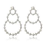 Bohemian Crystal Large Circle Drop Pendant Earrings