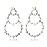 Bohemian Crystal Large Circle Drop Pendant Earrings