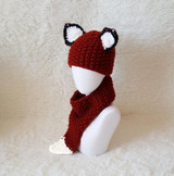 Autumn And Winter Cartoon Children Knit Hat Fox Bib Hat Suit