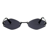 The Colorful Rimless Hexagon Sunglasses Black