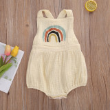 0-24M Newborn Infant Baby Girl Boy Rainbow Romper Jumpsuit Overalls Summer Sleeveless Clothes