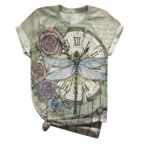 T shirt Women Harajuku Tops Plus Size Women Short Sleeve Butterfly Print O-Neck T-Shirt