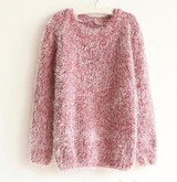 Mohair Pullover 2017 Autumn Winter Women's o-Neck Sweater Women Hedging Loose Pullover Casual Mohair Pullover 2017 Autumn Winter Women's o-Neck Sweater Women Hedging Loose Pullover Casual