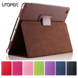 For Apple ipad 2 3 4 Case Auto Sleep /Wake Up Flip Litchi PU Leather Cover For New ipad 2 ipad 4