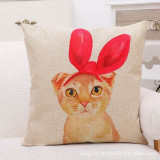 Cute Lovely Cat Decorative Cushion Cover Cotton Linen Square Throw Pillow Cover 45x45CM Pillow Case Cute Lovely Cat Decorative Cushion Cover Cotton Linen Square Throw Pillow Cover 45x45CM Pillow Case