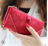 Nubuck Leather Women Wallets Female Fashion Zipper Small Wallet Women Short Coin Purse Holders Retro