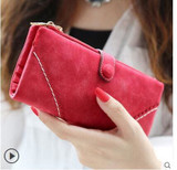 Nubuck Leather Women Wallets Female Fashion Zipper Small Wallet Women Short Coin Purse Holders Retro